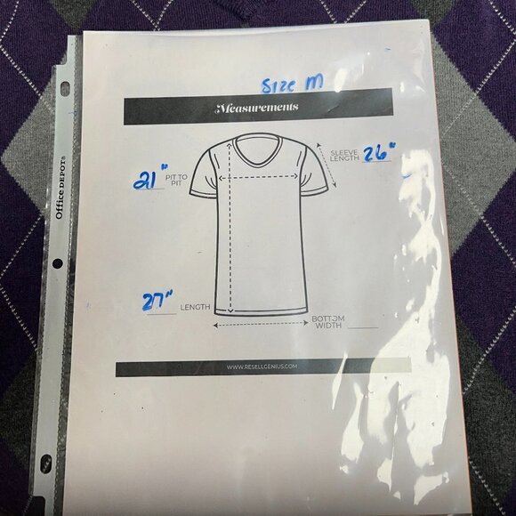 Men's Croft & Barrow Long Sleeve Purple & Gray V-neck Argyle Sweater. Size M - Picture 4 of 4